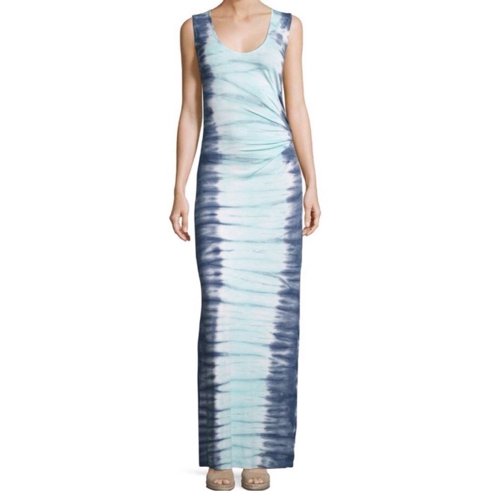💕YOUNG FABULOUS & BROKE💕 Maxi Dress Navy Blue Sunset Wash Tie-Dye Small NWOT